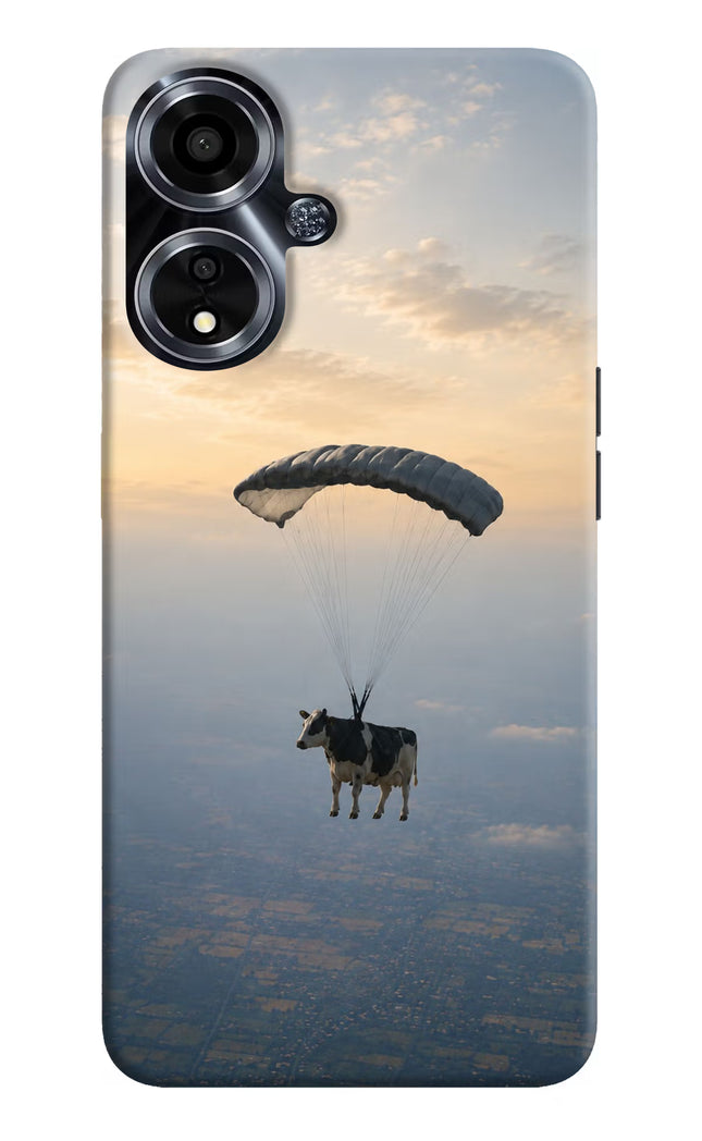 Skydiving Cow Oppo A59 5G Hard Case Back Cover by Casekaro