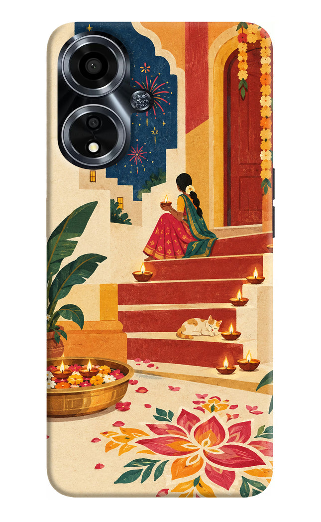 Diwali Rangoli Oppo A59 5G Hard Case Back Cover by Casekaro