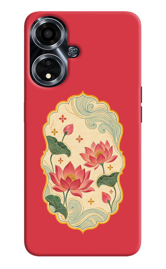 Pink Lotus Oppo A59 5G Hard Case Back Cover by Casekaro