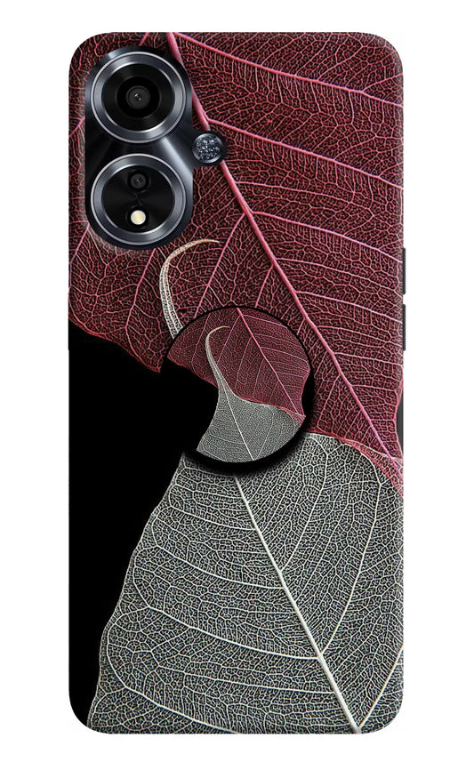 Leaf Pattern Oppo A59 5G Pop Case by Casekaro