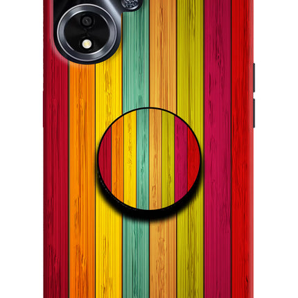 Multicolor Wooden Oppo A59 5G Pop Case by Casekaro