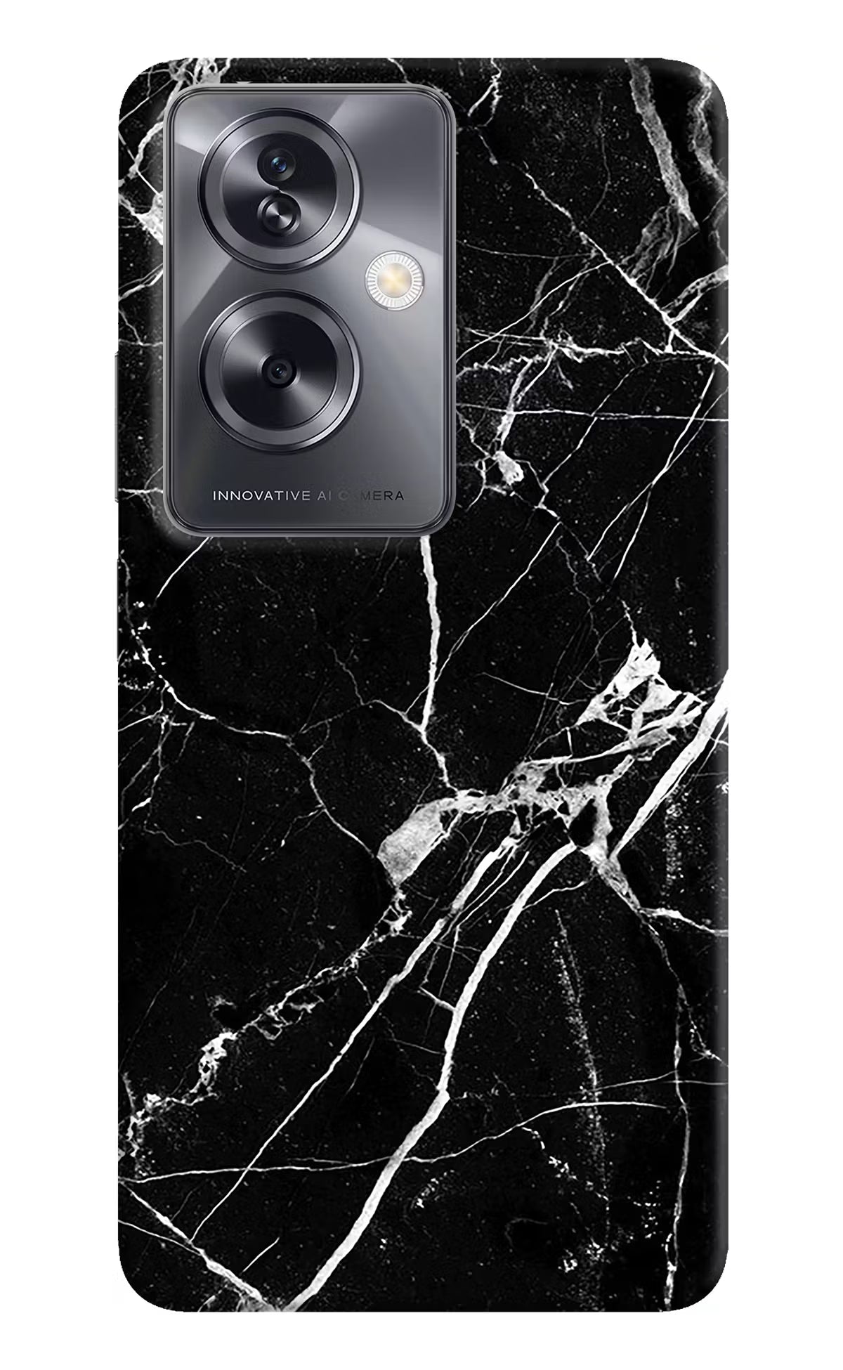Black Marble Pattern Oppo A79 5G Hard Case Back Cover by Casekaro