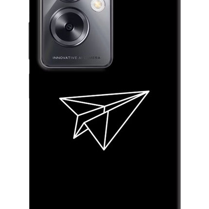 Paper Plane White Oppo A79 5G Hard Case Back Cover by Casekaro