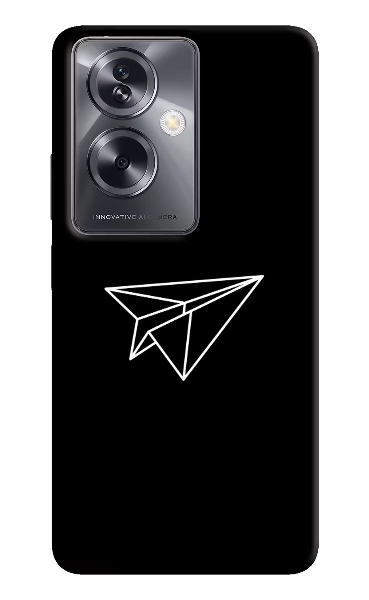Paper Plane White Oppo A79 5G Hard Case Back Cover by Casekaro