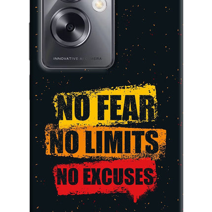 No Fear No Limits No Excuse Oppo A79 5G Hard Case Back Cover by Casekaro