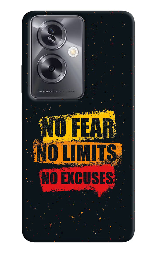 No Fear No Limits No Excuse Oppo A79 5G Hard Case Back Cover by Casekaro
