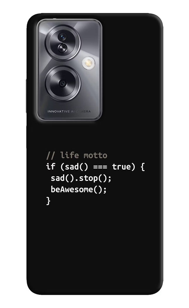 Life Motto Code Oppo A79 5G Hard Case Back Cover by Casekaro