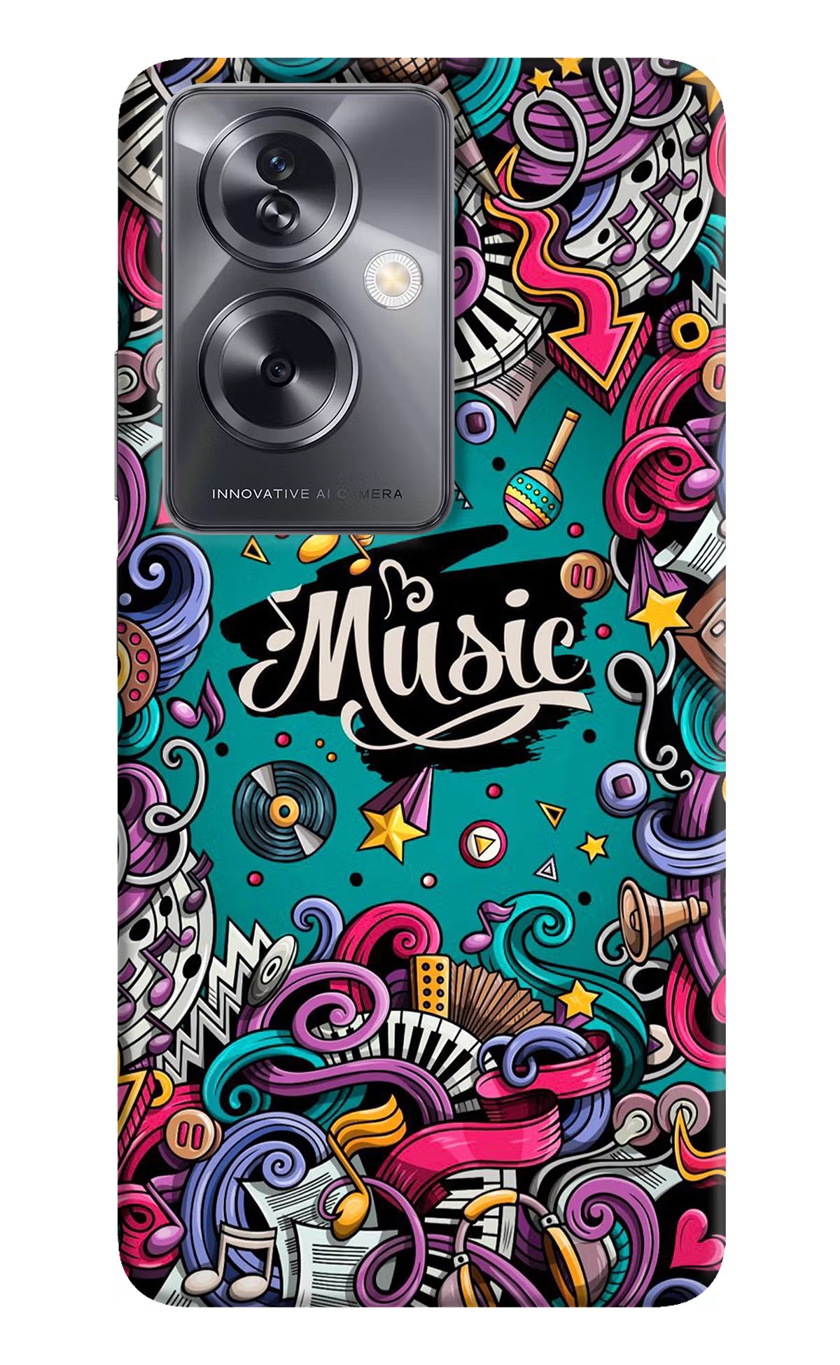Music Graffiti Oppo A79 5G Hard Case Back Cover by Casekaro