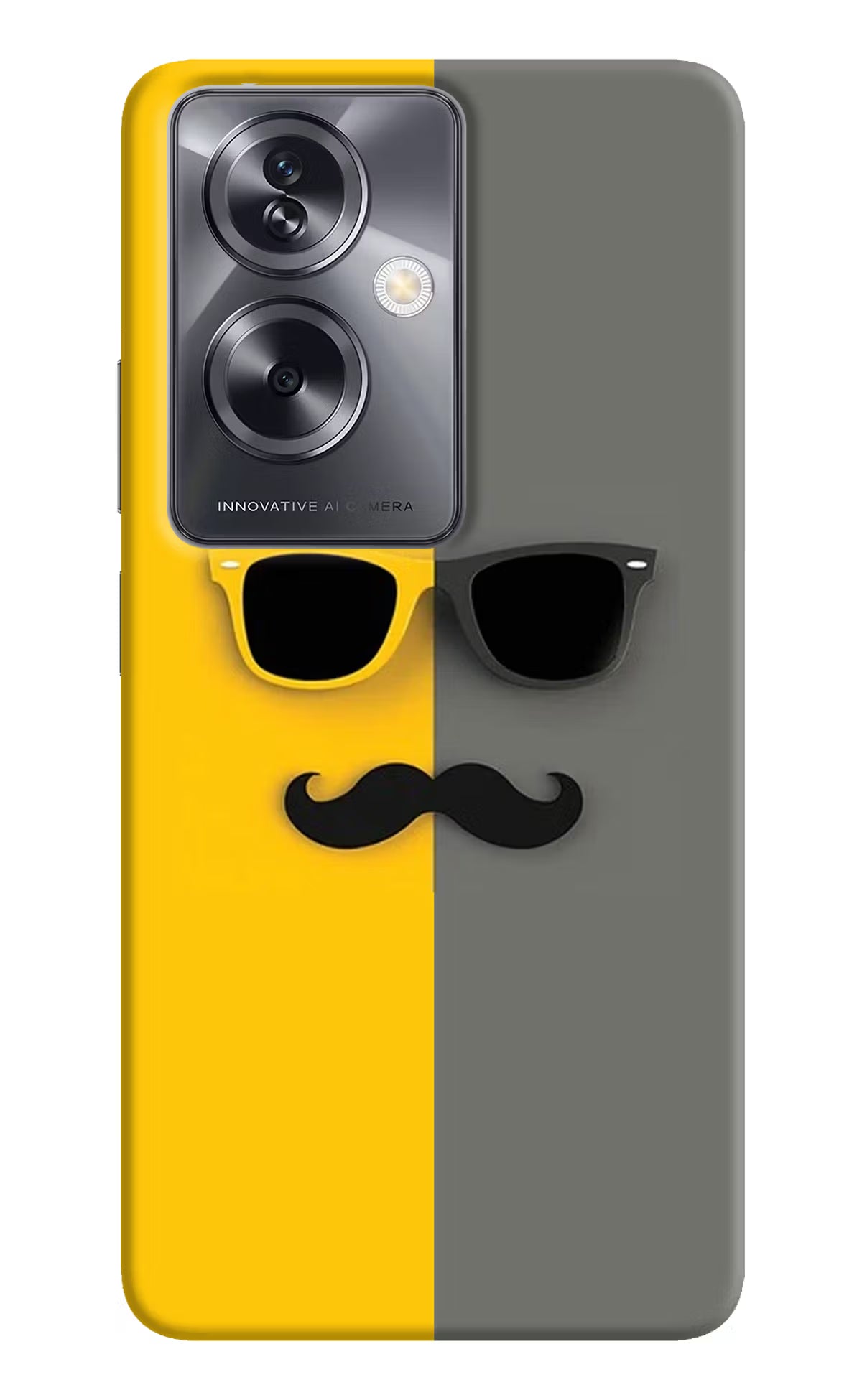 Sunglasses with Mustache Oppo A79 5G Hard Case Back Cover by Casekaro