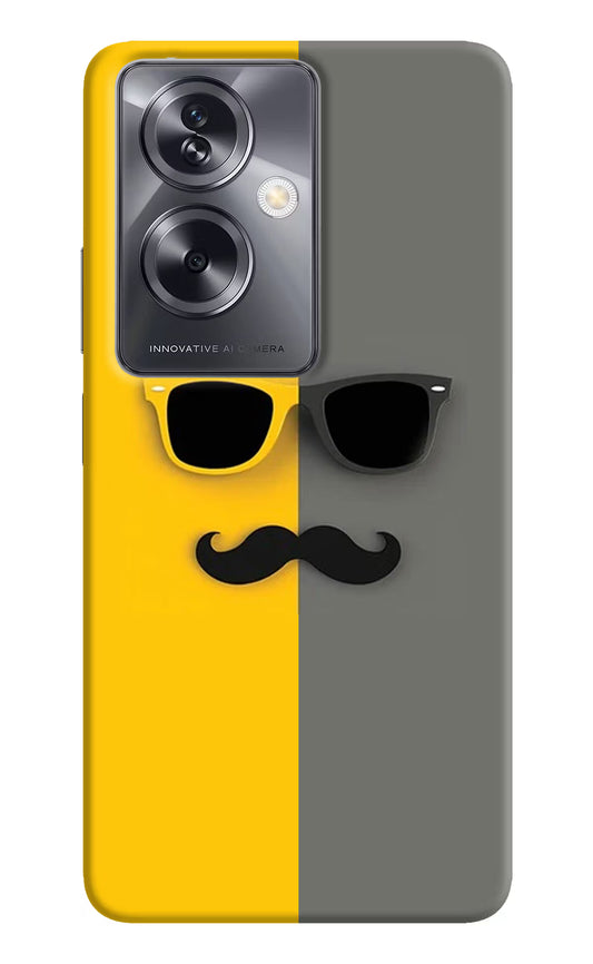 Sunglasses with Mustache Oppo A79 5G Hard Case Back Cover by Casekaro