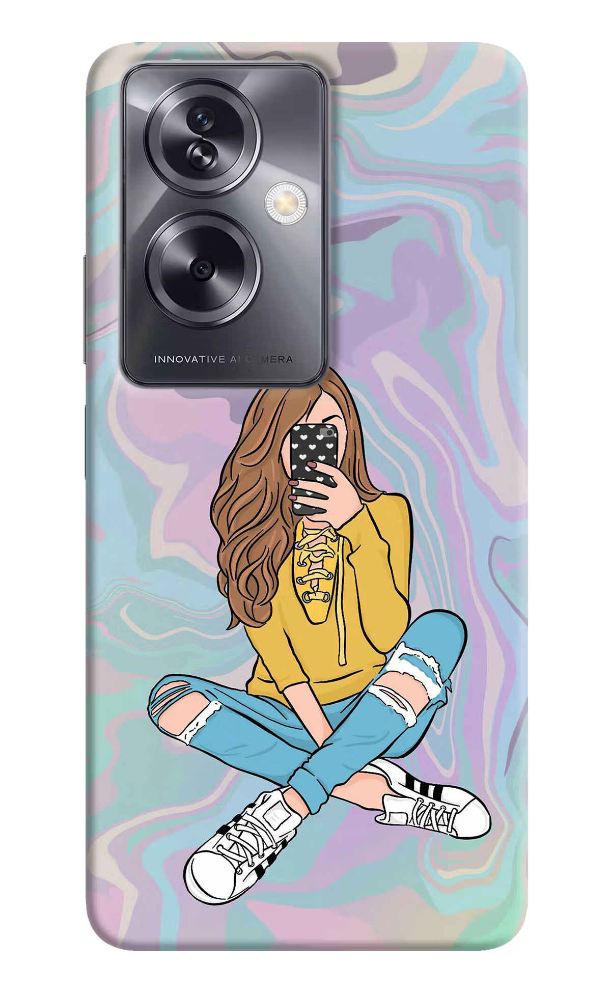 Selfie Girl Oppo A79 5G Hard Case Back Cover by Casekaro