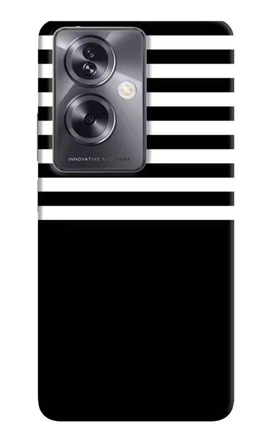 Black and White Print Oppo A79 5G Hard Case Back Cover by Casekaro