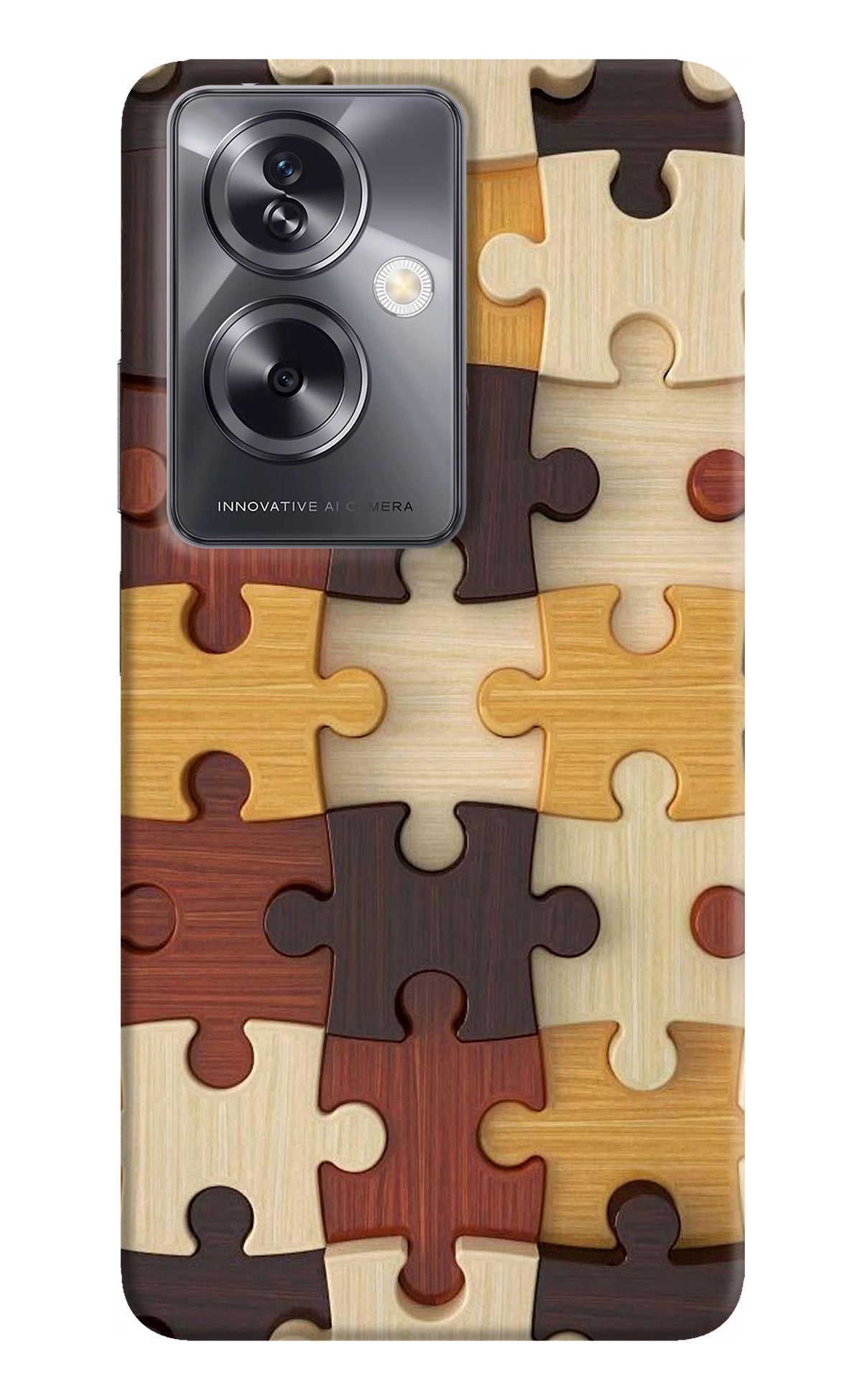 Wooden Puzzle Oppo A79 5G Back Cover