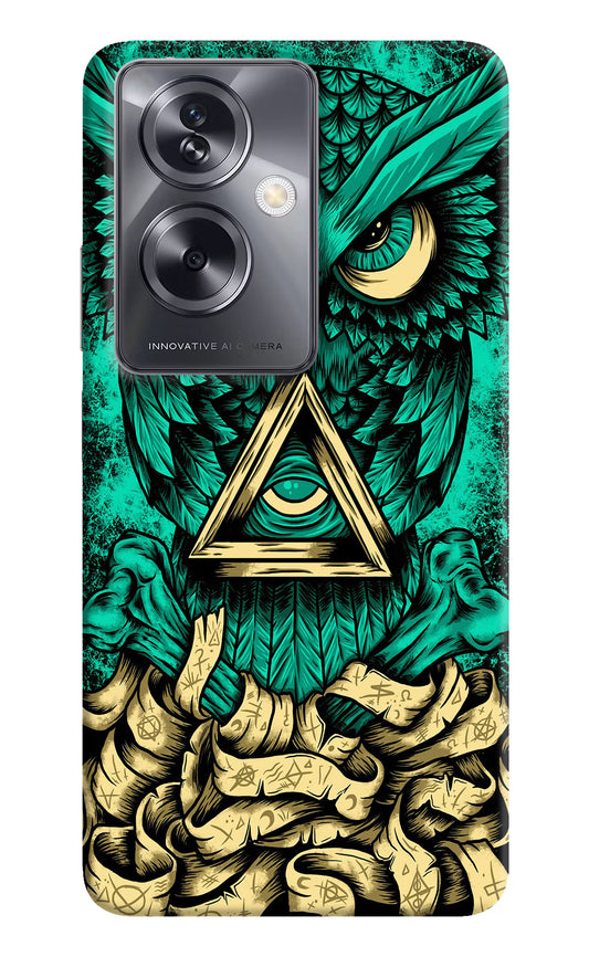 Green Owl Oppo A79 5G Hard Case Back Cover by Casekaro