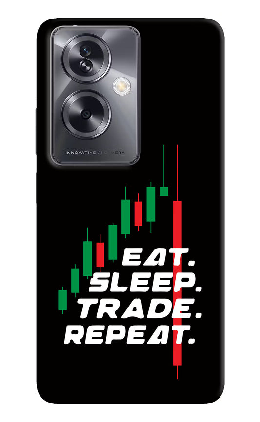Eat Sleep Trade Repeat Oppo A79 5G Hard Case Back Cover by Casekaro