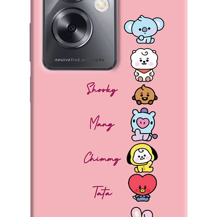 BTS names Oppo A79 5G Hard Case Back Cover by Casekaro