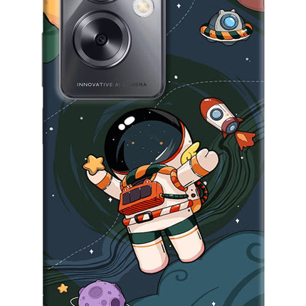 Cartoon Astronaut Oppo A79 5G Hard Case Back Cover by Casekaro