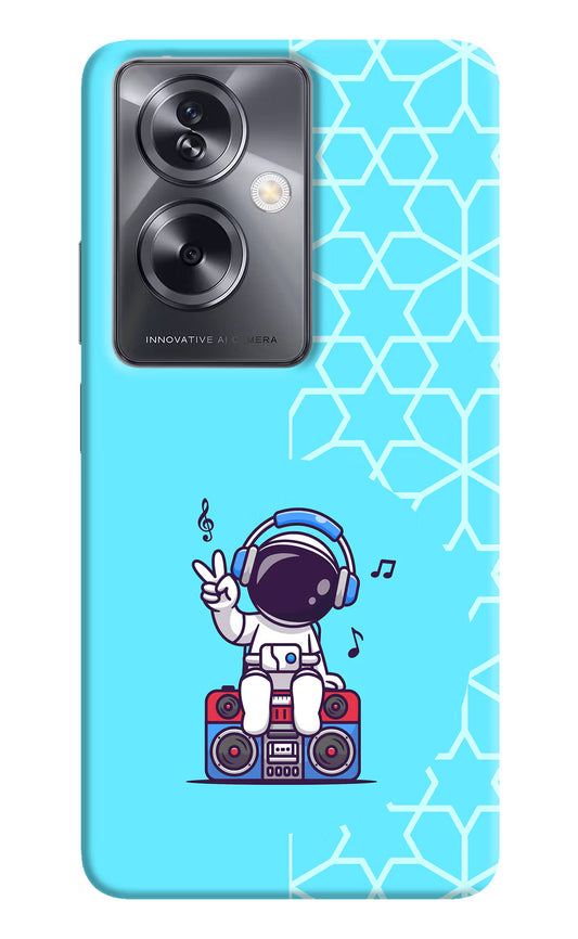 Cute Astronaut Chilling Oppo A79 5G Hard Case Back Cover by Casekaro