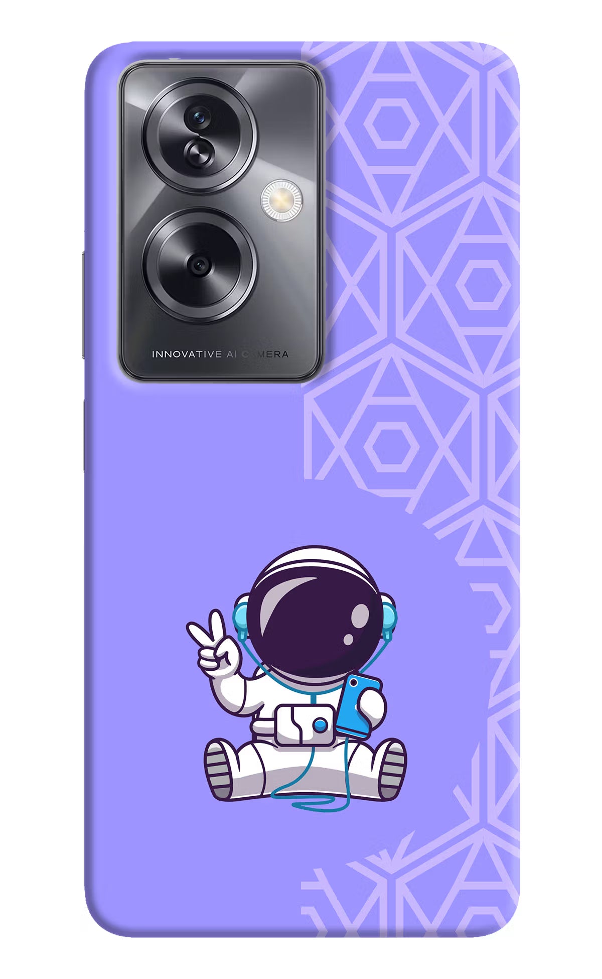 Cute Astronaut Chilling Oppo A79 5G Hard Case Back Cover by Casekaro