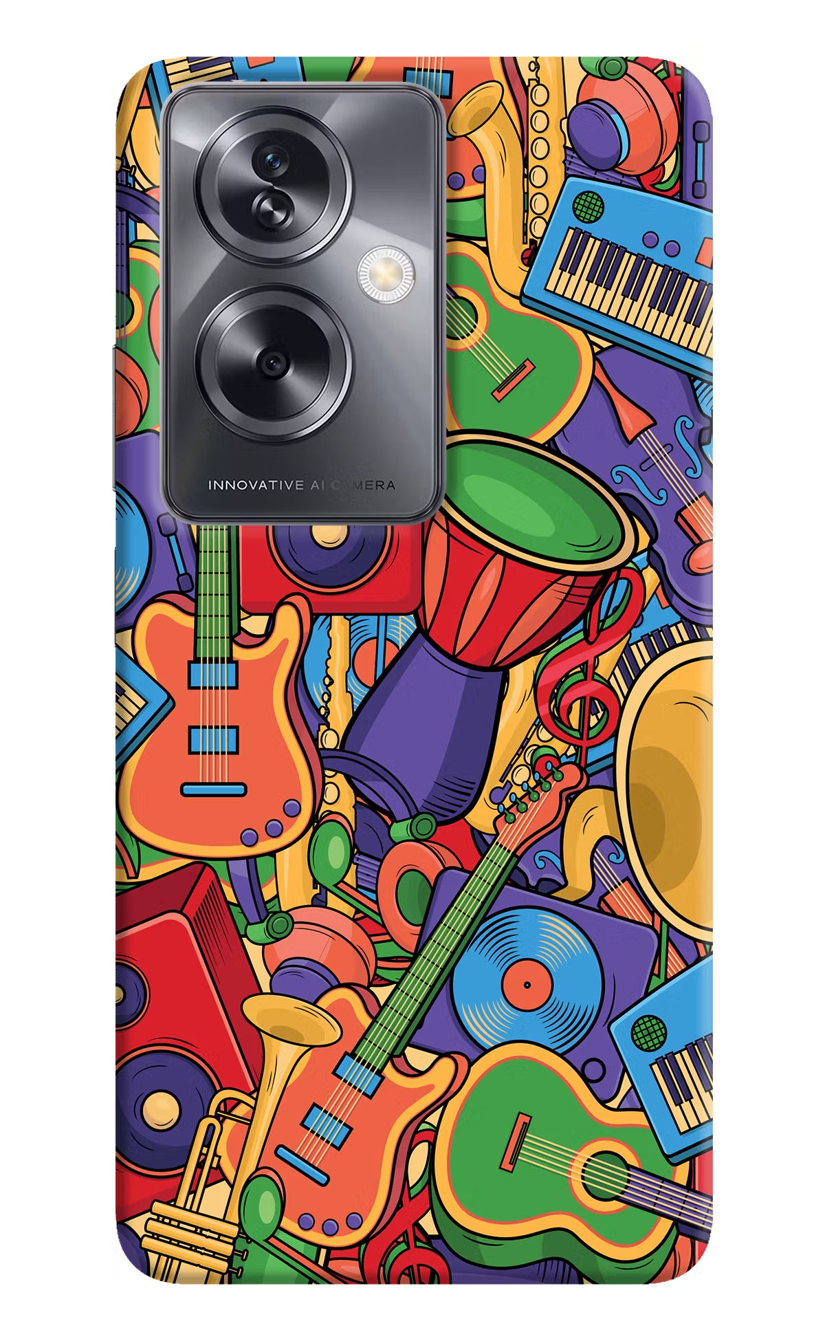 Music Instrument Doodle Oppo A79 5G Hard Case Back Cover by Casekaro