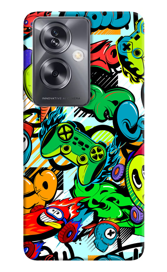 Game Doodle Oppo A79 5G Hard Case Back Cover by Casekaro