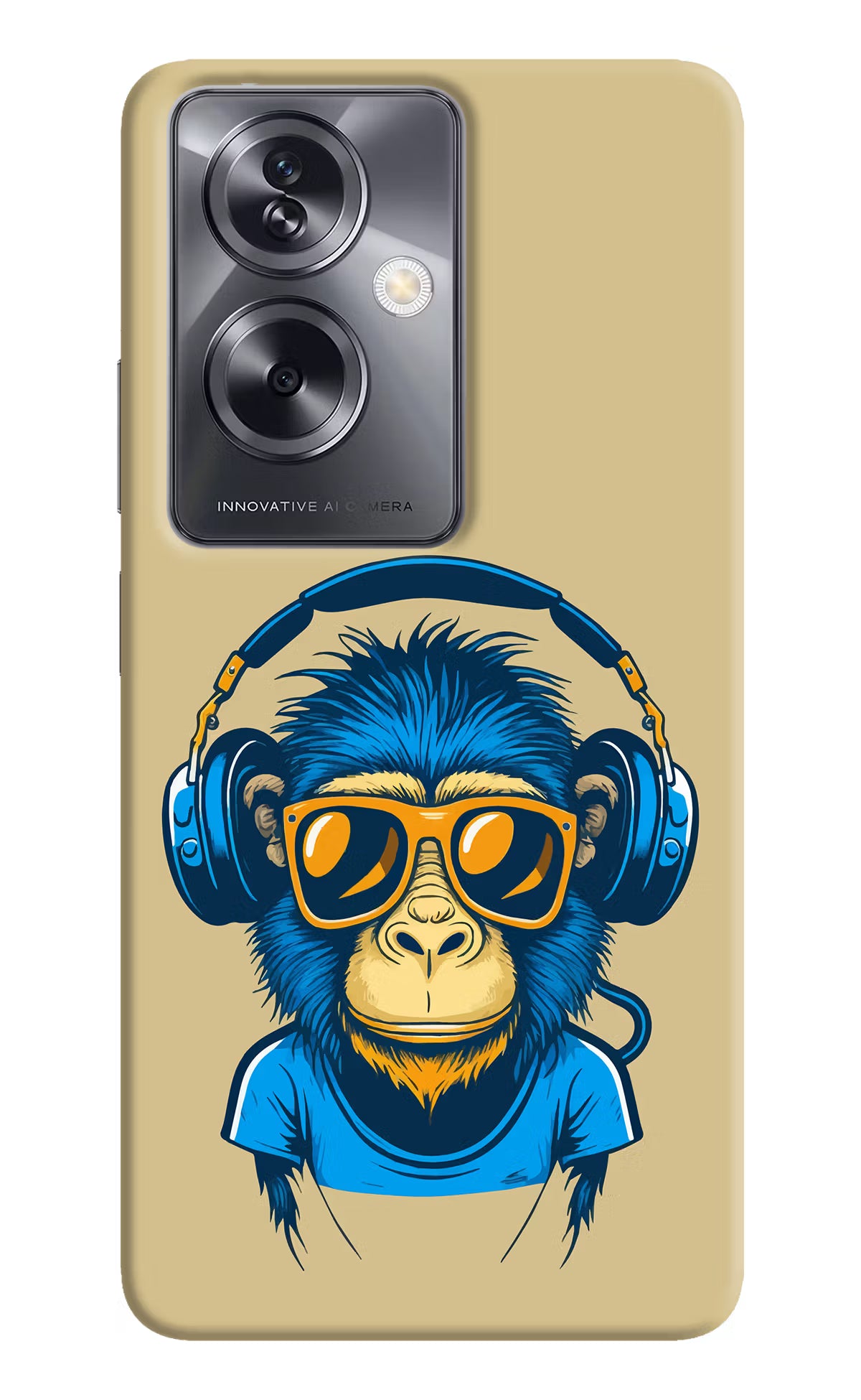 Monkey Headphone Oppo A79 5G Hard Case Back Cover by Casekaro