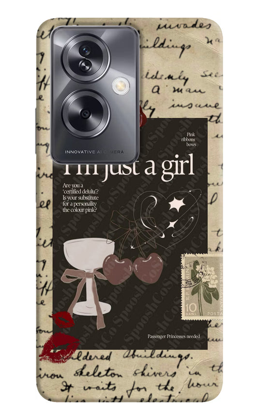 I am just a girl Oppo A79 5G Hard Case Back Cover by Casekaro