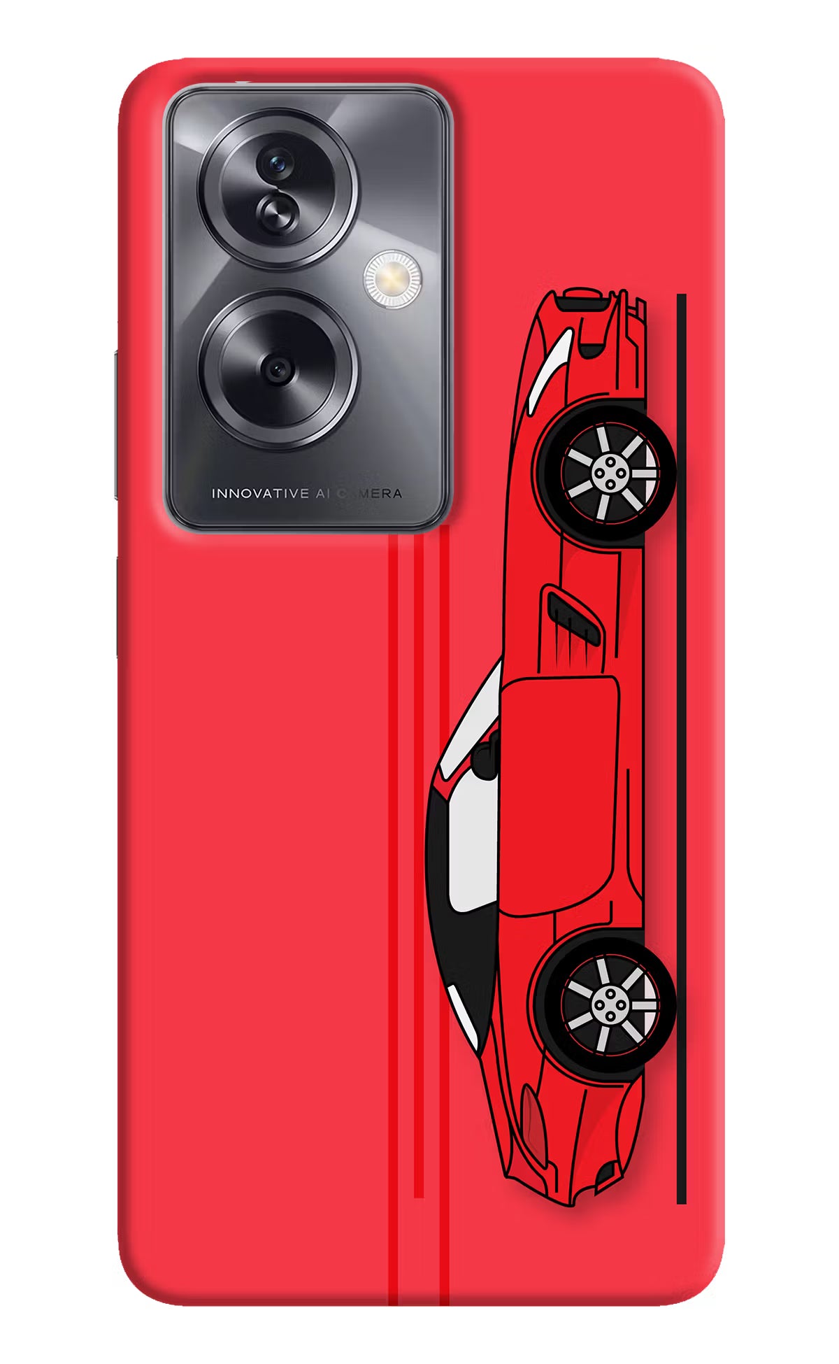 Red Velocity Oppo A79 5G Hard Case Back Cover by Casekaro