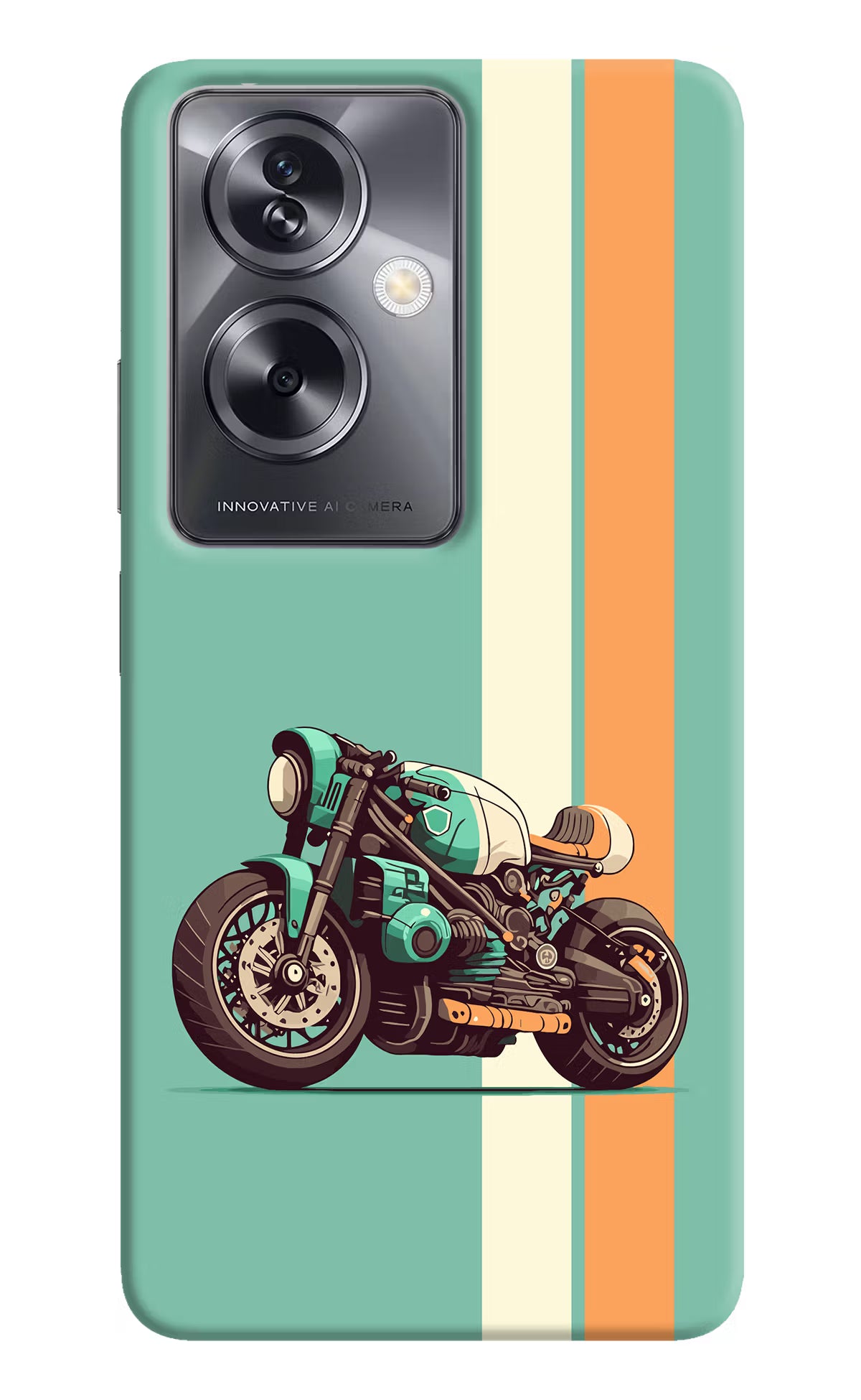 Striped Moto Drift Oppo A79 5G Hard Case Back Cover by Casekaro