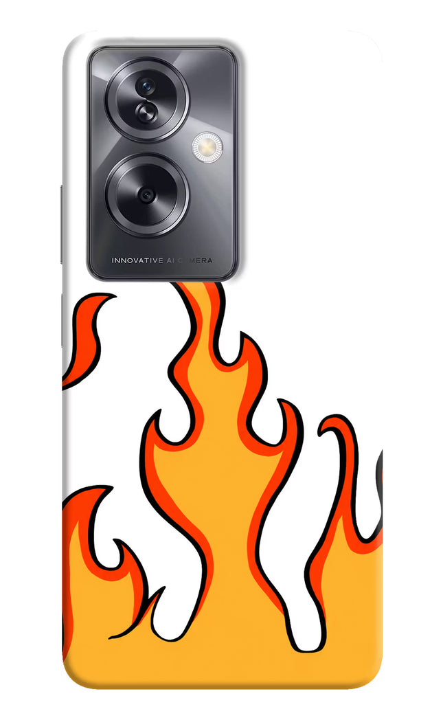 Fired Up – White Oppo A79 5G Hard Case Back Cover by Casekaro