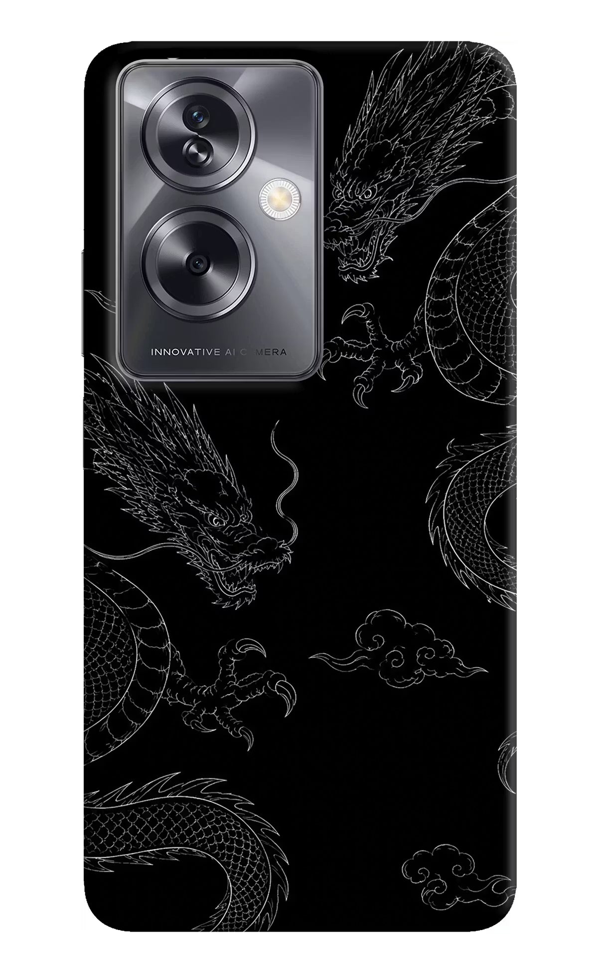 Twin Dragons Oppo A79 5G Hard Case Back Cover by Casekaro