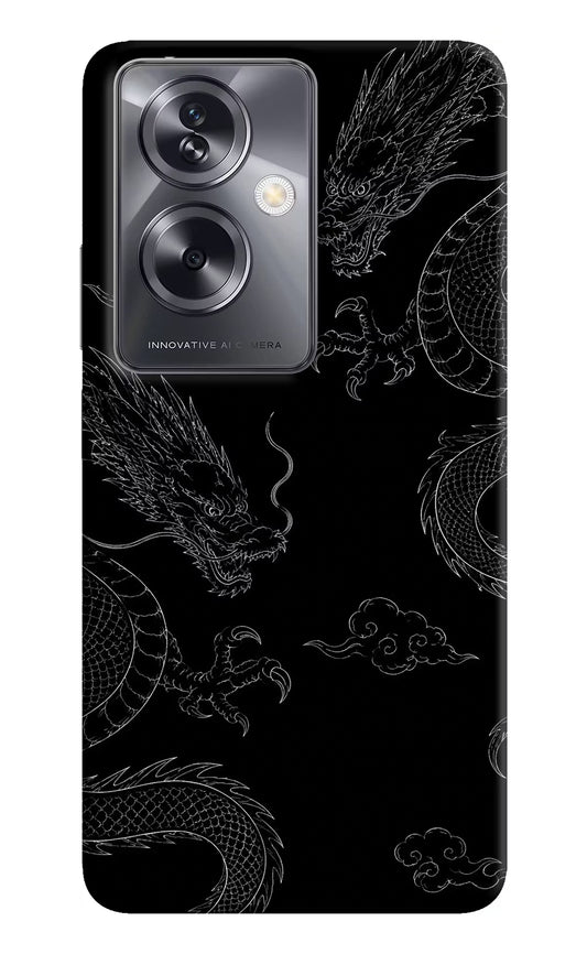Twin Dragons Oppo A79 5G Hard Case Back Cover by Casekaro