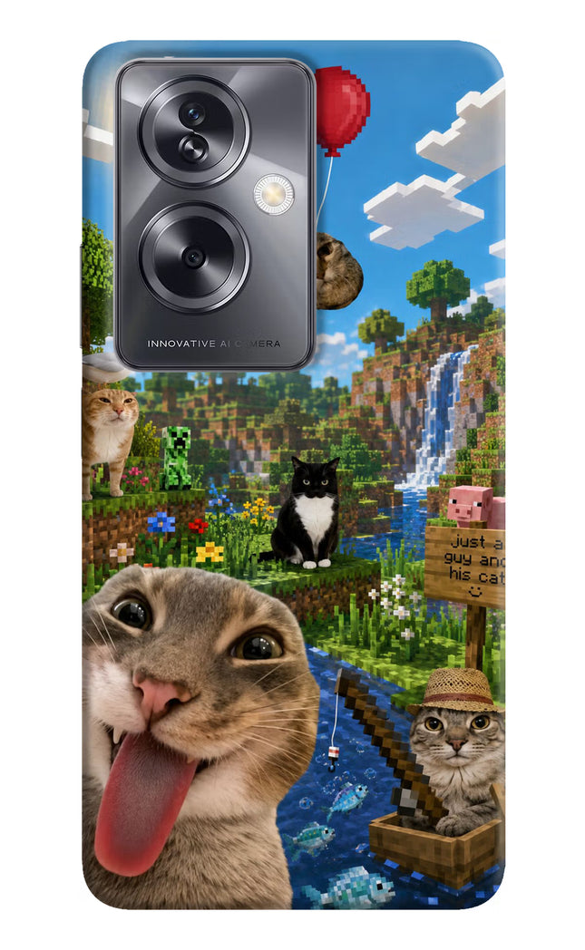 Minecraft Cat Chaos Oppo A79 5G Hard Case Back Cover by Casekaro