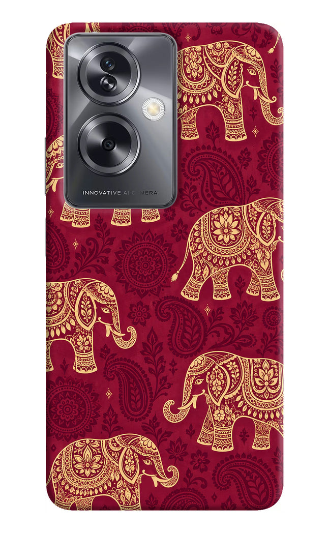 Maroon Elephant Oppo A79 5G Hard Case Back Cover by Casekaro