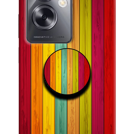 Multicolor Wooden Oppo A79 5G Pop Case by Casekaro