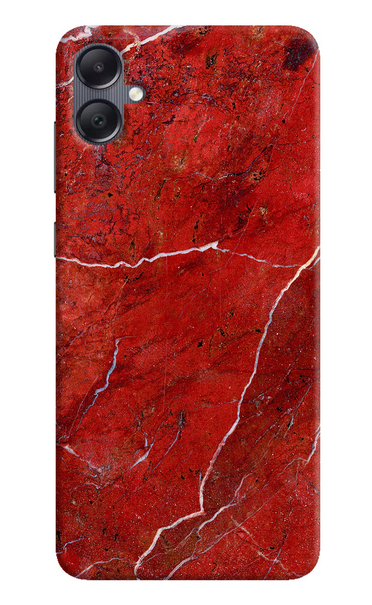 Red Marble Design Samsung A05 Hard Case Back Cover by Casekaro