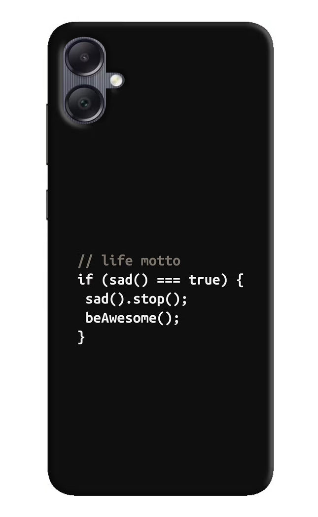 Life Motto Code Samsung A05 Hard Case Back Cover by Casekaro