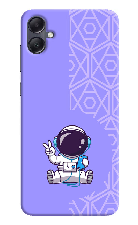 Cute Astronaut Chilling Samsung A05 Hard Case Back Cover by Casekaro
