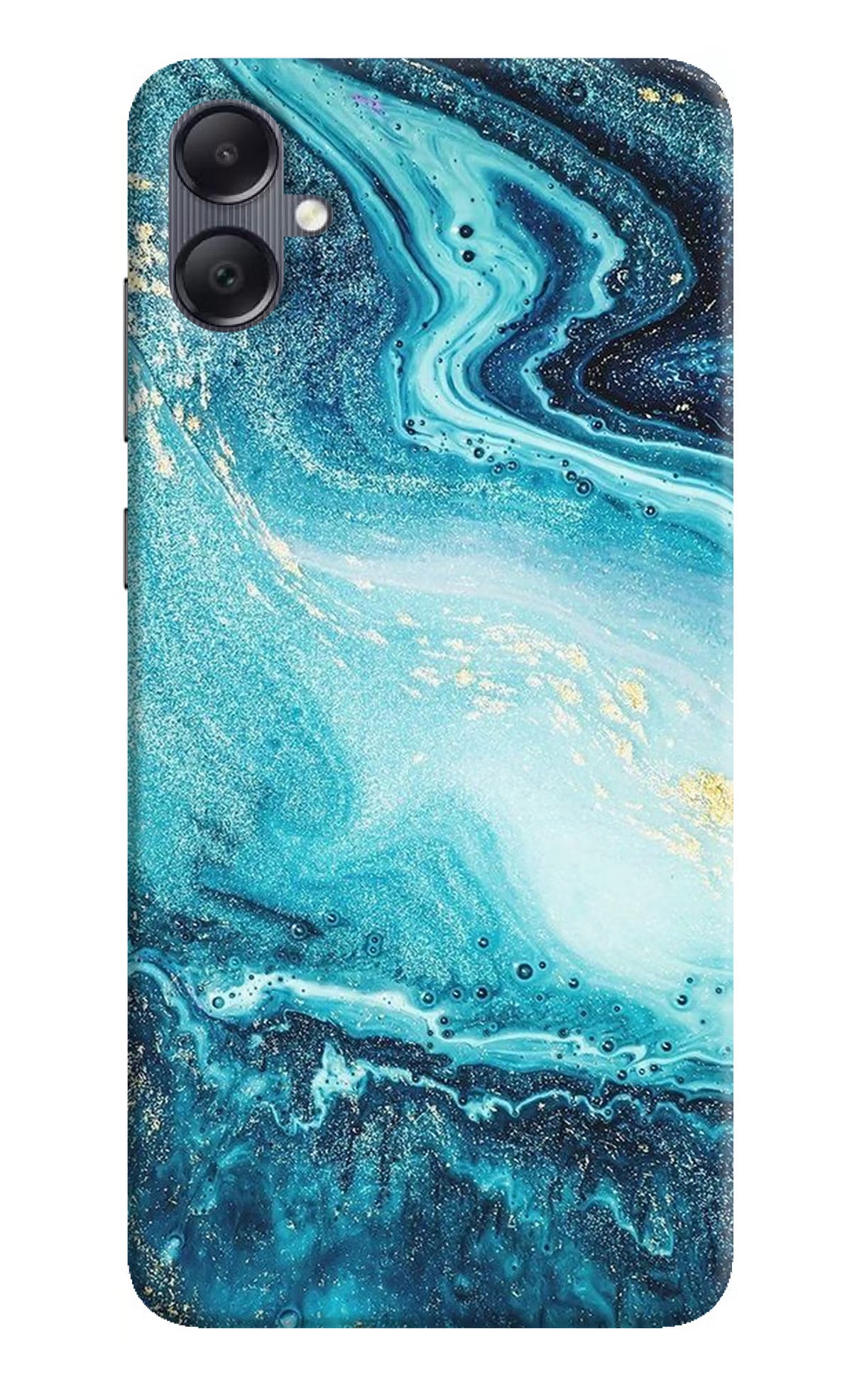 Blue Glitter Marble Samsung A05 Hard Case Back Cover by Casekaro