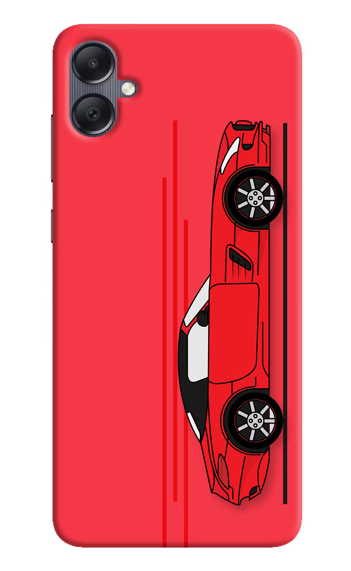 Red Velocity Samsung A05 Hard Case Back Cover by Casekaro