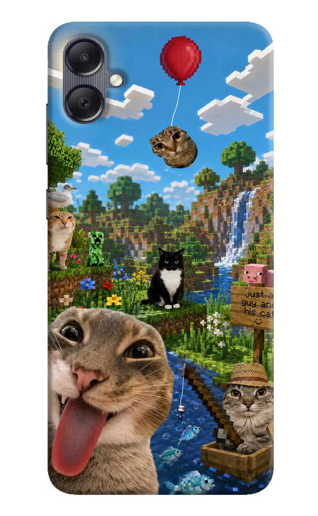 Minecraft Cat Chaos Samsung A05 Hard Case Back Cover by Casekaro
