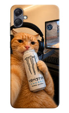 Gamer Cat Energy Samsung A05 Hard Case Back Cover by Casekaro