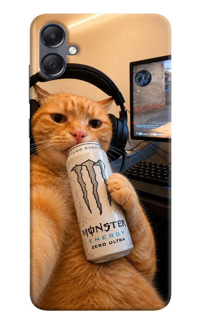 Gamer Cat Energy Samsung A05 Hard Case Back Cover by Casekaro