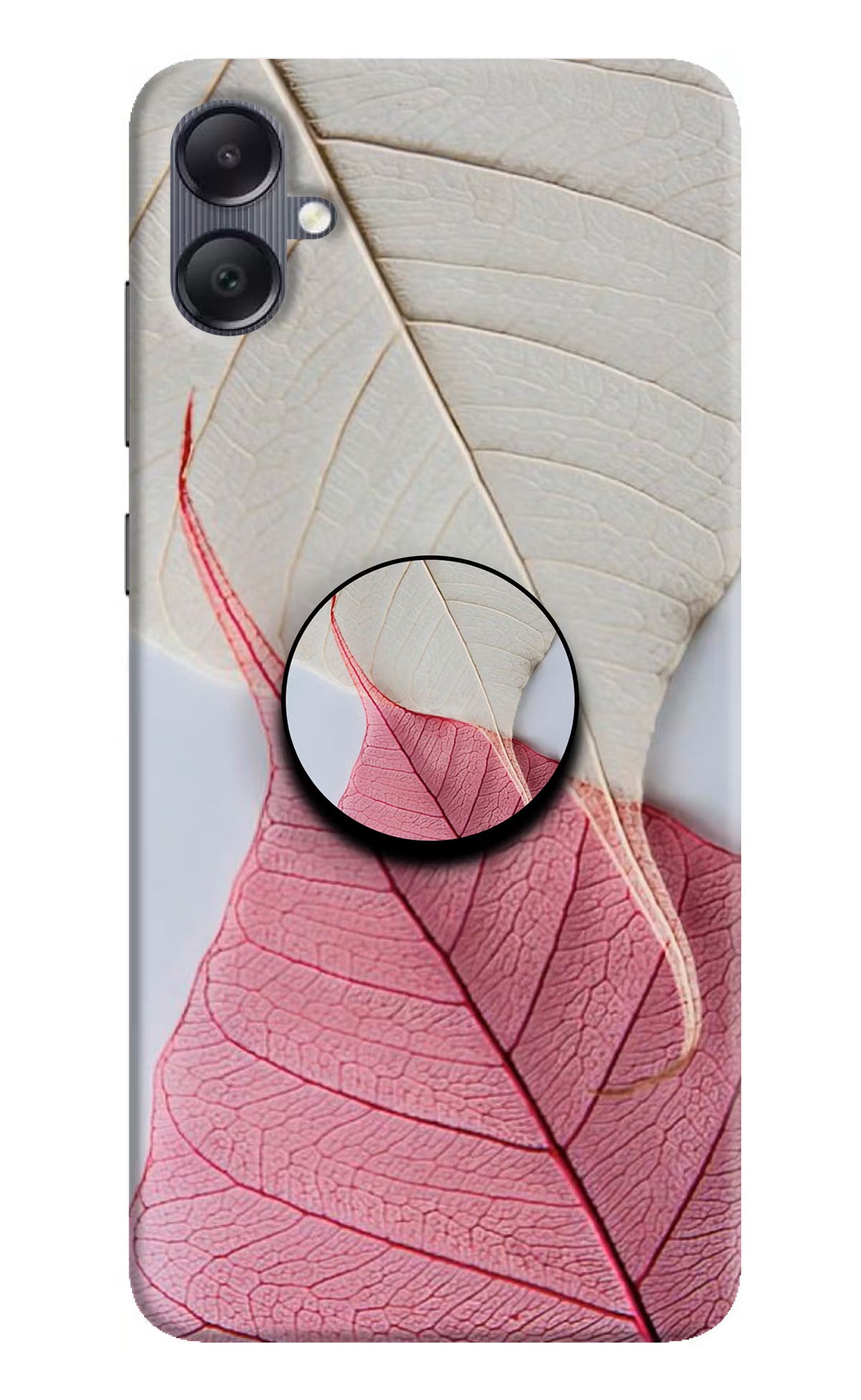 White Pink Leaf Samsung A05 Pop Case by Casekaro