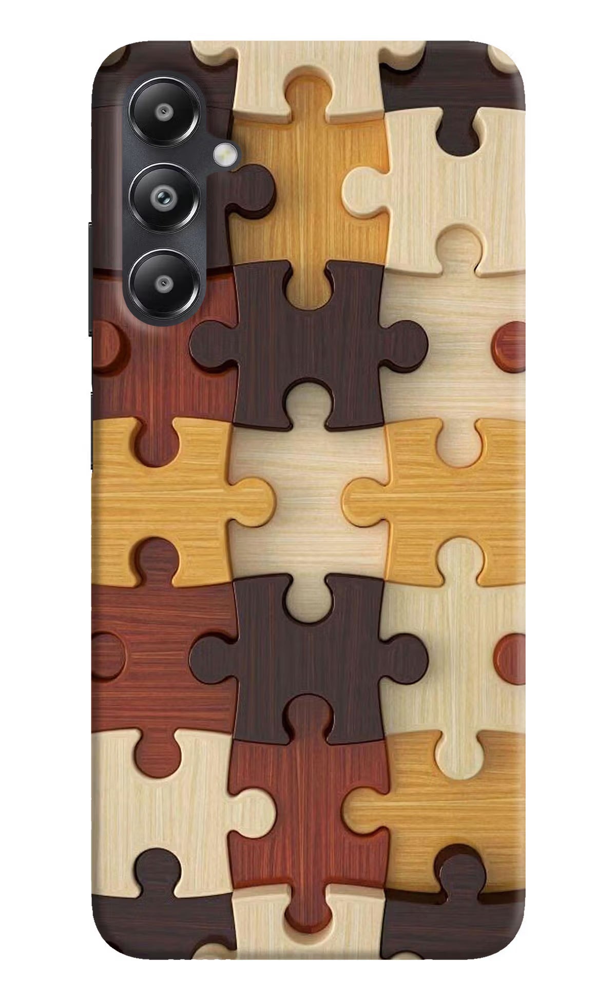 Wooden Puzzle Samsung A05s Hard Case Back Cover by Casekaro