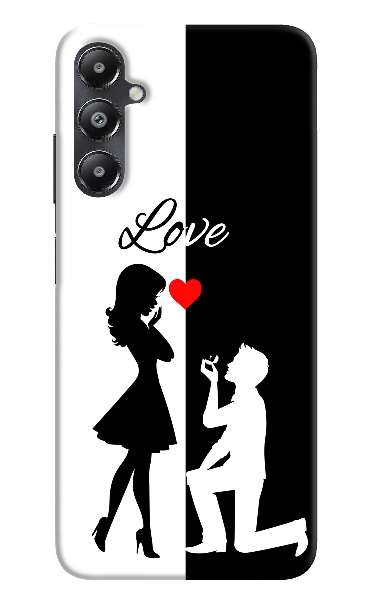 Love Propose Black And White Samsung A05s Back Cover