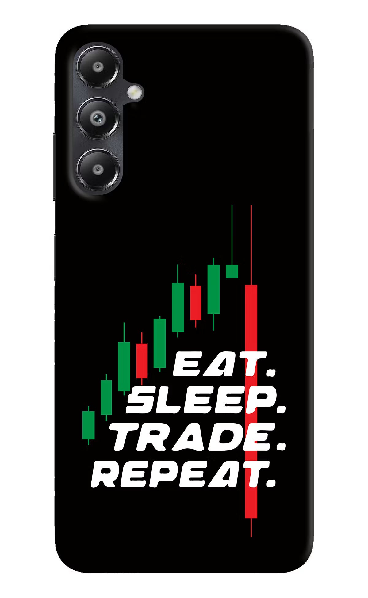 Eat Sleep Trade Repeat Samsung A05s Hard Case Back Cover by Casekaro
