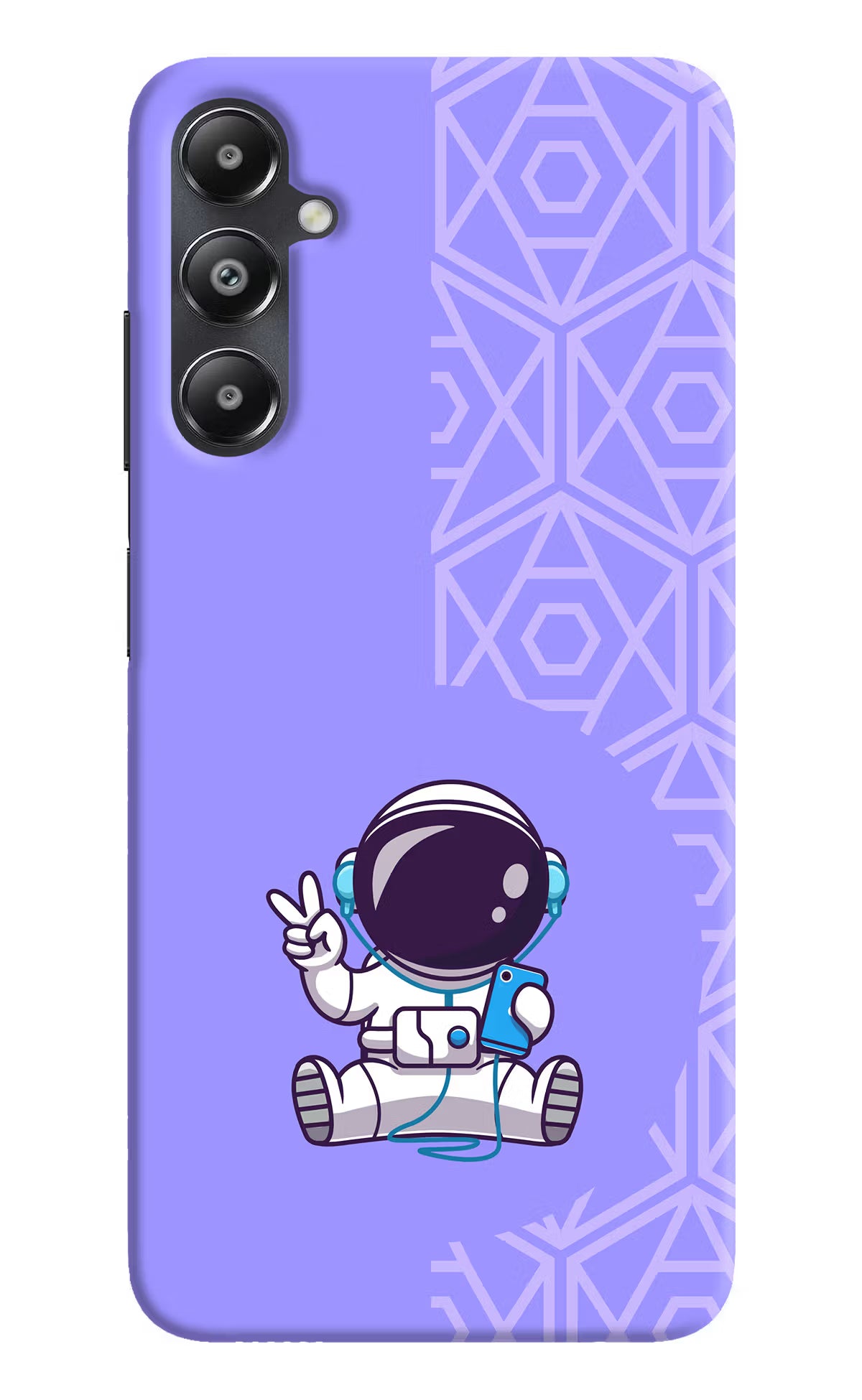 Cute Astronaut Chilling Samsung A05s Hard Case Back Cover by Casekaro