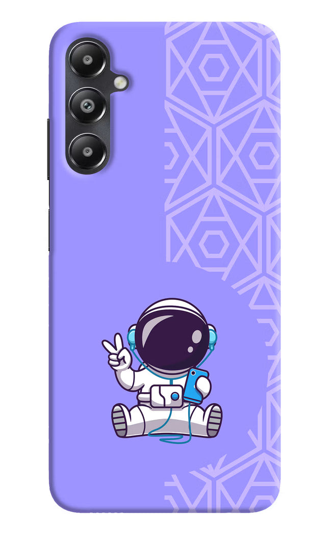 Cute Astronaut Chilling Samsung A05s Hard Case Back Cover by Casekaro