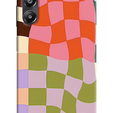 Wavy Grid Samsung A05s Hard Case Back Cover by Casekaro